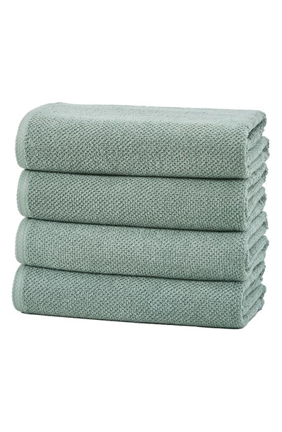 Woven & Weft 4-pack Popcorn Textured Towels In Eucalyptus