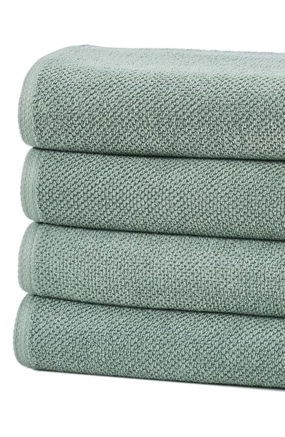 Woven & Weft 4-pack Popcorn Textured Towels In Eucalyptus