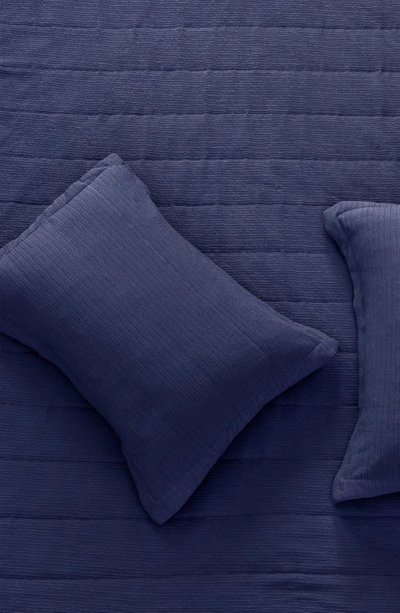 Woven & Weft Textured Quilt In Navy