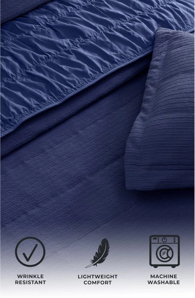 Woven & Weft Textured Quilt In Navy