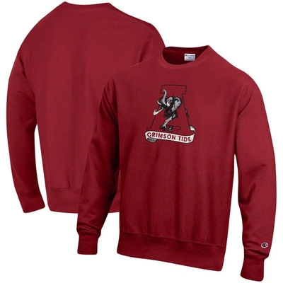 Shop Champion Crimson Alabama Crimson Tide Vault Logo Reverse Weave Pullover Sweatshirt