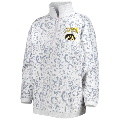 Shop Gameday Couture Heather Gray Iowa Hawkeyes Leopard Quarter-zip Sweatshirt