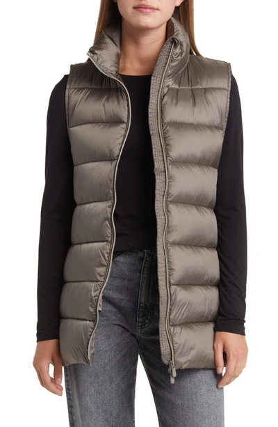 Shop Save The Duck Coral Insulated Puffer Vest In Mud Grey