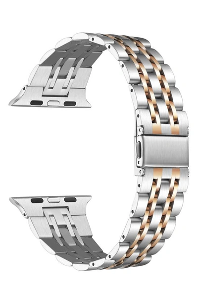 Shop The Posh Tech Rainey Two-tone Apple Watch® Se & Series 7/6/5/4/3/2/1 Watchband In Silver/rose Gold