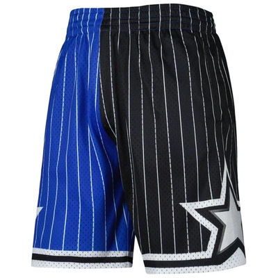 Mitchell & Ness Men's  Blue, Black Orlando Magic Big And Tall Hardwood Classics Split Swingman Shorts In Blue