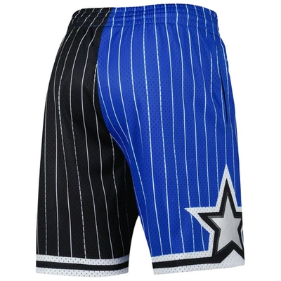 Mitchell & Ness Men's  Blue, Black Orlando Magic Big And Tall Hardwood Classics Split Swingman Shorts In Blue