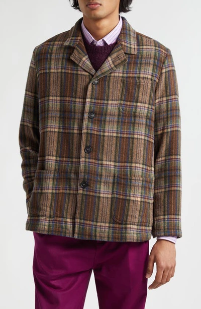 Shop Massimo Alba Florida Plaid Wool Blend Sport Coat In Pino Brown