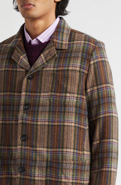 Shop Massimo Alba Florida Plaid Wool Blend Sport Coat In Pino Brown