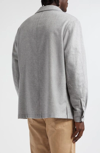 Shop Zegna Alma Oasi Cashmere Overshirt In Light Grey