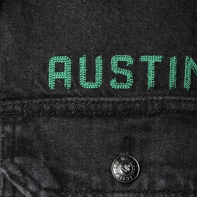 Shop The Wild Collective Black Austin Fc Denim Button-up Jacket