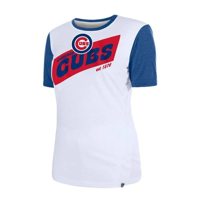 Shop New Era White Chicago Cubs Colorblock T-shirt