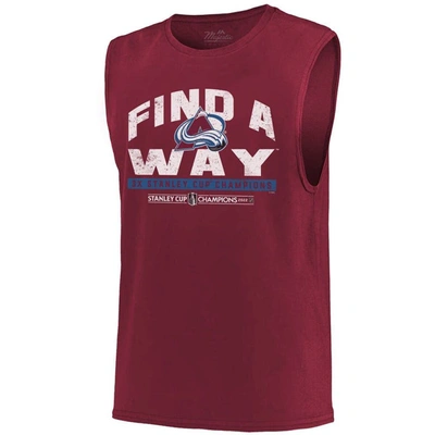 Shop Majestic Threads Burgundy Colorado Avalanche 2022 Stanley Cup Champions Softhand Muscle Tank