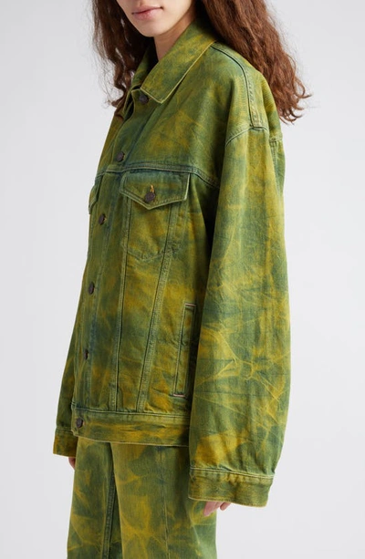 Shop Acne Studios Kataya Jello Denim Jacket In Green