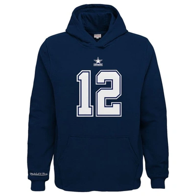 Shop Mitchell & Ness Youth  Navy Dallas Cowboys Retired Player Name & Number Pullover Hoodie