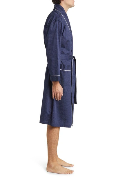 Shop Majestic Southport Shawl Collar Robe In Navy Dot