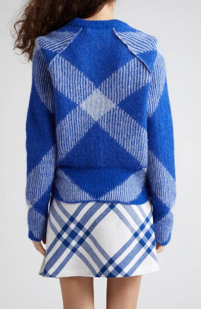 Shop Burberry Oversize Check Alpaca Blend Sweater In Knight Ip Check