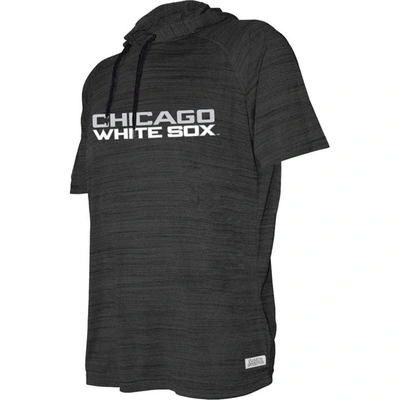 Shop Stitches Youth  Heather Black Chicago White Sox Raglan Short Sleeve Pullover Hoodie