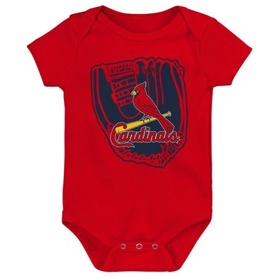 Shop Outerstuff Newborn & Infant Navy/red/white St. Louis Cardinals Minor League Player Three-pack Bodysuit Set