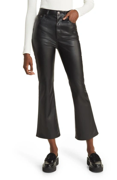 Rag & Bone Casey Coated Cropped High-rise Flared Jeans In Black