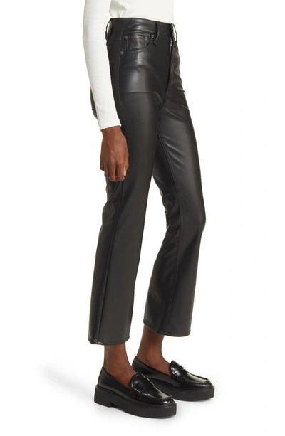 Rag & Bone Casey Coated Cropped High-rise Flared Jeans In Black