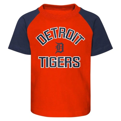 Shop Outerstuff Infant Orange/heather Gray Detroit Tigers Ground Out Baller Raglan T-shirt And Shorts Set