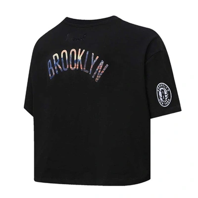 Shop Pro Standard Black Brooklyn Nets Cityscape Crop Boxy T-shirt