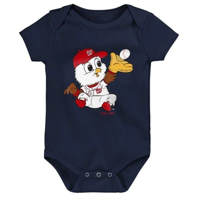 Outerstuff Unisex Infant Red And Navy And Gray Washington Nationals Born To Win 3-pack Bodysuit Set In Red