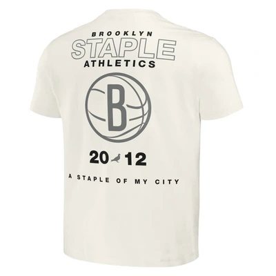 Shop Staple Nba X  Cream Brooklyn Nets Home Team T-shirt