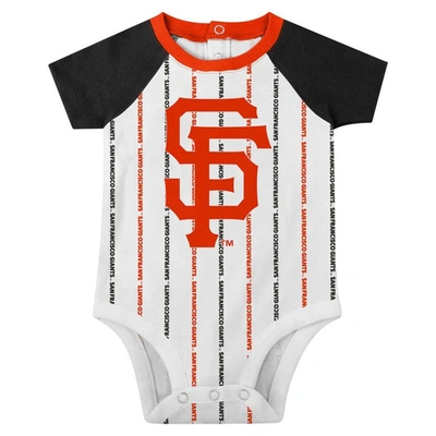 Shop Outerstuff Newborn & Infant White San Francisco Giants Three-piece Play Ball Raglan Bodysuit Booties & Bib Set