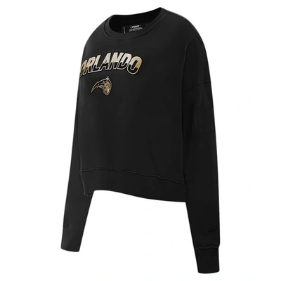 Shop Pro Standard Black Orlando Magic Glam Cropped Pullover Sweatshirt