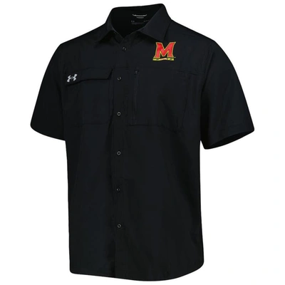 Shop Under Armour Black Maryland Terrapins Motivate Button-up Shirt
