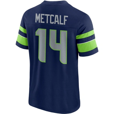 Fanatics Men's Dk Metcalf College Navy Seattle Seahawks Hashmark Name And Number V-neck T-shirt In Navy