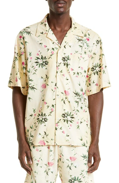 Shop John Elliott Floral Short Sleeve Camp Shirt In Mizuki