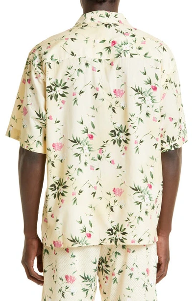 Shop John Elliott Floral Short Sleeve Camp Shirt In Mizuki