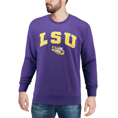 Shop Colosseum Purple Lsu Tigers Arch & Logo Crew Neck Sweatshirt