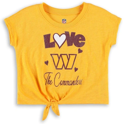 Shop Outerstuff Toddler Gold/burgundy Washington Commanders Forever Love T-shirt & Leggings Set