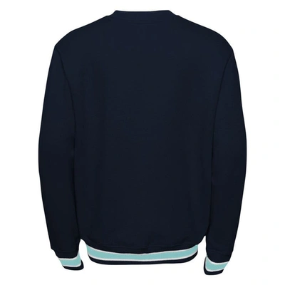 Shop Outerstuff Youth Deep Sea Blue Seattle Kraken Classic Blueliner Pullover Sweatshirt In Navy