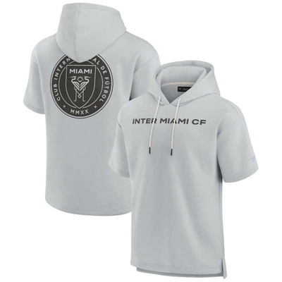 Shop Fanatics Signature Unisex  Gray Inter Miami Cf Elements Super Soft Fleece Short Sleeve Pullover Hoodi