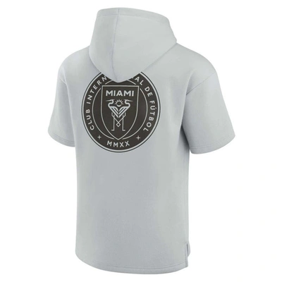 Shop Fanatics Signature Unisex  Gray Inter Miami Cf Elements Super Soft Fleece Short Sleeve Pullover Hoodi