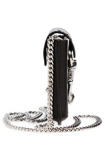 Shop Rebecca Minkoff Crystal Embellished Dog Clip Crossbody Phone Bag In Black