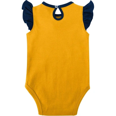 Shop Outerstuff Girls Newborn & Infant Navy/gold West Virginia Mountaineers Spread The Love 2-pack Bodysuit Set
