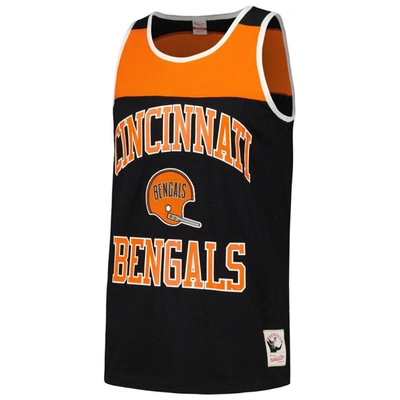 Shop Mitchell & Ness Black/orange Cincinnati Bengals  Heritage Colorblock Tank Top