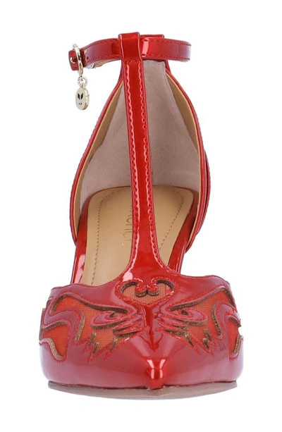 J. Reneé Lisha Rhinestone Pointed Toe Pump In Red