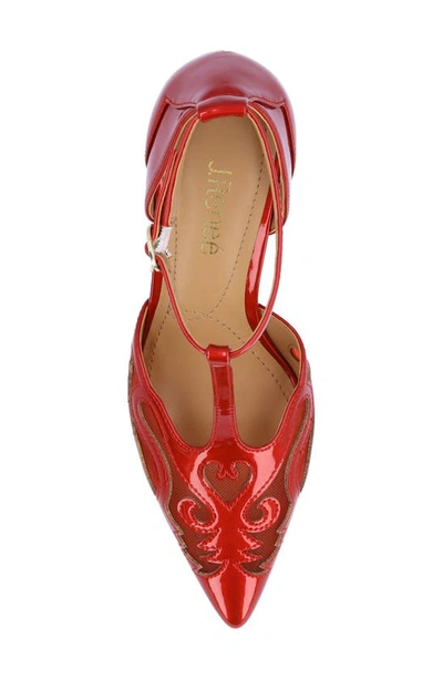 J. Reneé Lisha Rhinestone Pointed Toe Pump In Red