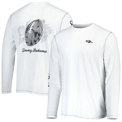 Shop Tommy Bahama White Baltimore Ravens Laces Out Billboard Long Sleeve T-shirt