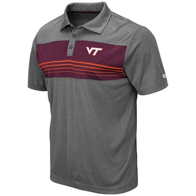 Shop Colosseum Heathered Charcoal Virginia Tech Hokies Smithers Polo In Heather Charcoal