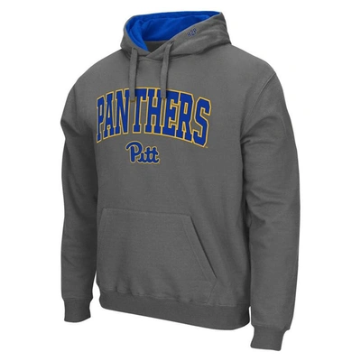 Colosseum Men's  Charcoal Pitt Panthers Arch & Team Logo 3.0 Pullover Hoodie In Charcoal