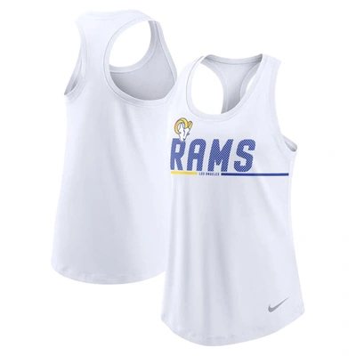 Shop Nike White Los Angeles Rams Team Name City Tri-blend Racerback Tank Top