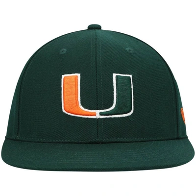 Shop Top Of The World Green Miami Hurricanes Team Color Fitted Hat