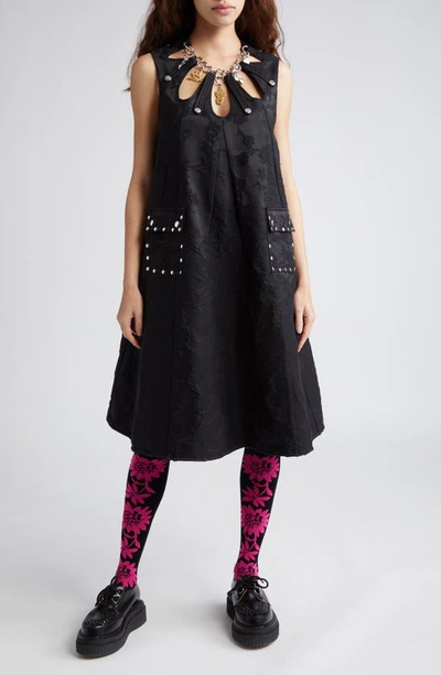 Shop Chopova Lowena Kicker Chain Detail Sleeveless A-line Dress In Black